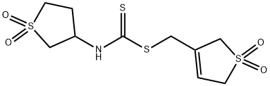 (1,1-dioxido-2,5-dihydro-3-thienyl)methyl 1,1-dioxidotetrahydro-3-thienyldithiocarbamate 结构式