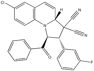 1-benzoyl-7-chloro-2-(3-fluorophenyl)-1,2-dihydropyrrolo[1,2-a]quinoline-3,3(3aH)-dicarbonitrile 结构式