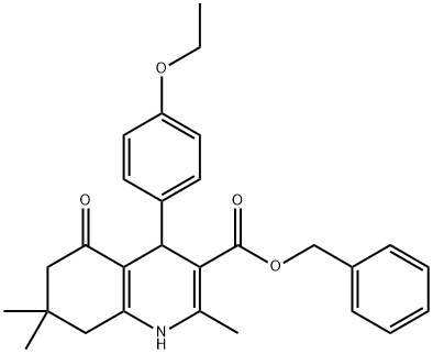 phenylmethyl 4-[4-(ethyloxy)phenyl]-2,7,7-trimethyl-5-oxo-1,4,5,6,7,8-hexahydroquinoline-3-carboxylate 结构式