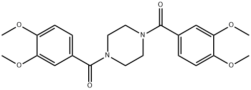 1,4-bis(3,4-dimethoxybenzoyl)piperazine 结构式