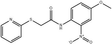 N-{2-nitro-4-methoxyphenyl}-2-(2-pyridinylsulfanyl)acetamide 结构式