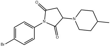 1-(4-bromophenyl)-3-(4-methyl-1-piperidinyl)-2,5-pyrrolidinedione 结构式
