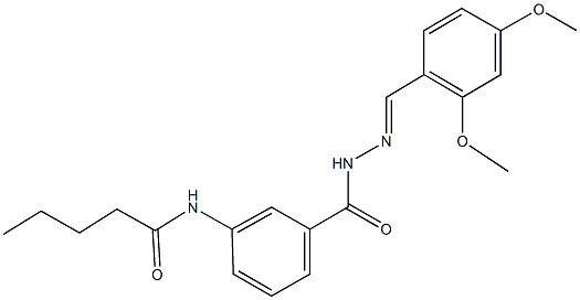 N-(3-{[2-(2,4-dimethoxybenzylidene)hydrazino]carbonyl}phenyl)pentanamide 结构式