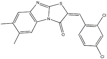 2-(2,4-dichlorobenzylidene)-6,7-dimethyl[1,3]thiazolo[3,2-a]benzimidazol-3(2H)-one 结构式