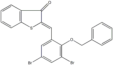 2-[2-(benzyloxy)-3,5-dibromobenzylidene]-1-benzothiophen-3(2H)-one 结构式