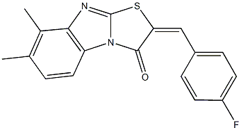 2-(4-fluorobenzylidene)-7,8-dimethyl[1,3]thiazolo[3,2-a]benzimidazol-3(2H)-one 结构式