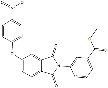 methyl 3-(5-{4-nitrophenoxy}-1,3-dioxo-1,3-dihydro-2H-isoindol-2-yl)benzoate 结构式