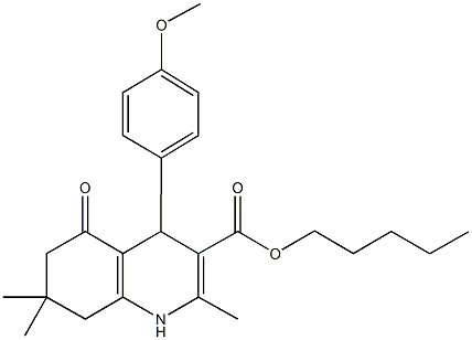 pentyl 4-(4-methoxyphenyl)-2,7,7-trimethyl-5-oxo-1,4,5,6,7,8-hexahydro-3-quinolinecarboxylate 结构式