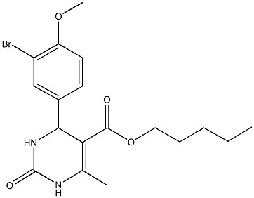 pentyl 4-[3-bromo-4-(methyloxy)phenyl]-6-methyl-2-oxo-1,2,3,4-tetrahydropyrimidine-5-carboxylate 结构式