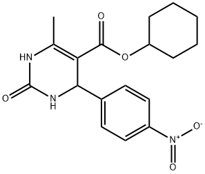 cyclohexyl 4-{4-nitrophenyl}-6-methyl-2-oxo-1,2,3,4-tetrahydro-5-pyrimidinecarboxylate 结构式