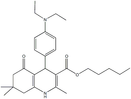 pentyl 4-[4-(diethylamino)phenyl]-2,7,7-trimethyl-5-oxo-1,4,5,6,7,8-hexahydroquinoline-3-carboxylate 结构式