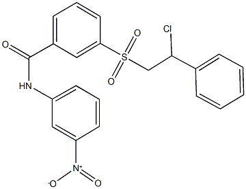 3-[(2-chloro-2-phenylethyl)sulfonyl]-N-{3-nitrophenyl}benzamide 结构式