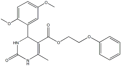 2-phenoxyethyl 4-(2,5-dimethoxyphenyl)-6-methyl-2-oxo-1,2,3,4-tetrahydro-5-pyrimidinecarboxylate 结构式