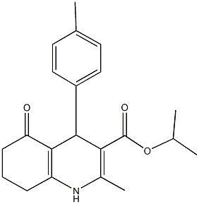 isopropyl 2-methyl-4-(4-methylphenyl)-5-oxo-1,4,5,6,7,8-hexahydroquinoline-3-carboxylate 结构式