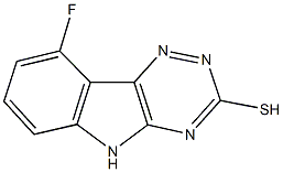 9-fluoro-5H-[1,2,4]triazino[5,6-b]indole-3-thiol 结构式