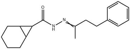 N'-(1-methyl-3-phenylpropylidene)bicyclo[4.1.0]heptane-7-carbohydrazide 结构式