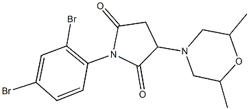 1-(2,4-dibromophenyl)-3-(2,6-dimethyl-4-morpholinyl)-2,5-pyrrolidinedione 结构式