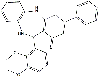 11-(2,3-dimethoxyphenyl)-3-phenyl-2,3,4,5,10,11-hexahydro-1H-dibenzo[b,e][1,4]diazepin-1-one 结构式