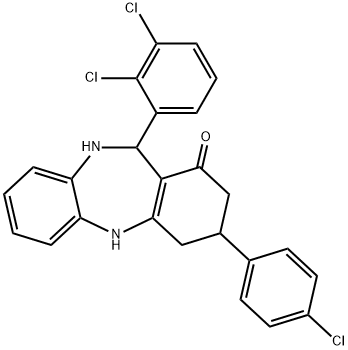 3-(4-chlorophenyl)-11-(2,3-dichlorophenyl)-2,3,4,5,10,11-hexahydro-1H-dibenzo[b,e][1,4]diazepin-1-one 结构式