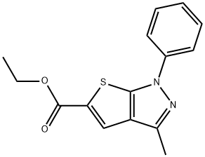 ethyl 3-methyl-1-phenyl-1H-thieno[2,3-c]pyrazole-5-carboxylate 结构式
