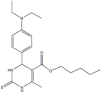 pentyl 4-[4-(diethylamino)phenyl]-6-methyl-2-thioxo-1,2,3,4-tetrahydropyrimidine-5-carboxylate 结构式