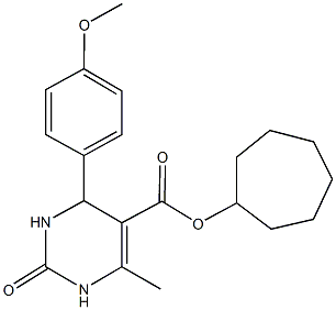 cycloheptyl 4-(4-methoxyphenyl)-6-methyl-2-oxo-1,2,3,4-tetrahydro-5-pyrimidinecarboxylate 结构式