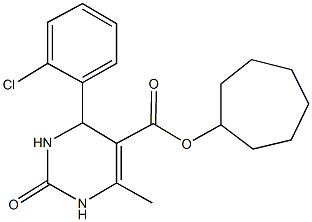 cycloheptyl 4-(2-chlorophenyl)-6-methyl-2-oxo-1,2,3,4-tetrahydro-5-pyrimidinecarboxylate 结构式