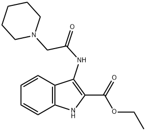 ethyl 3-[(1-piperidinylacetyl)amino]-1H-indole-2-carboxylate 结构式