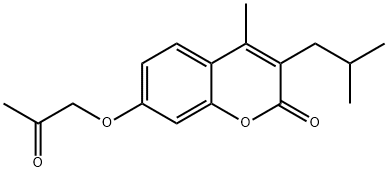 3-isobutyl-4-methyl-7-(2-oxopropoxy)-2H-chromen-2-one 结构式