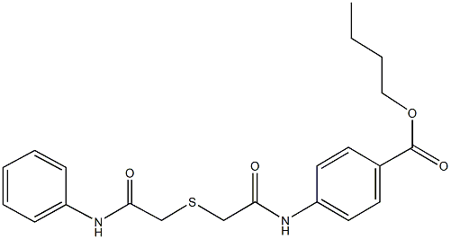 butyl 4-({[(2-anilino-2-oxoethyl)sulfanyl]acetyl}amino)benzoate 结构式