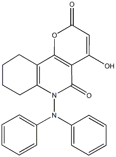 6-(diphenylamino)-4-hydroxy-7,8,9,10-tetrahydro-2H-pyrano[3,2-c]quinoline-2,5(6H)-dione 结构式