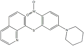 8-{[2-nitro-5-(1-piperidinyl)phenyl]sulfanyl}quinoline 结构式