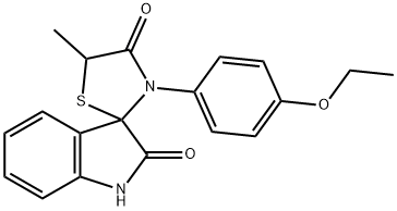 3'-(4-ethoxyphenyl)-5'-methyl-1,3-dihydrospiro(2H-indole-3,2'-[1,3]-thiazolidine)-2,4'-dione 结构式