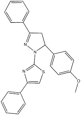 2-{5-[4-(methyloxy)phenyl]-3-phenyl-4,5-dihydro-1H-pyrazol-1-yl}-4-phenyl-1,3-thiazole 结构式