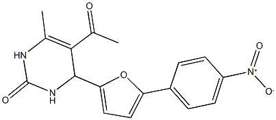 5-acetyl-4-(5-{4-nitrophenyl}-2-furyl)-6-methyl-3,4-dihydro-2(1H)-pyrimidinone 结构式