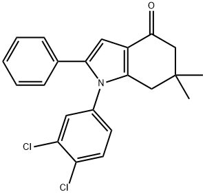 1-(3,4-dichlorophenyl)-6,6-dimethyl-2-phenyl-1,5,6,7-tetrahydro-4H-indol-4-one 结构式