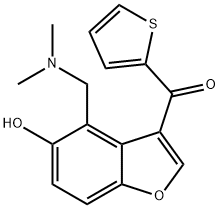 {4-[(dimethylamino)methyl]-5-hydroxy-1-benzofuran-3-yl}(2-thienyl)methanone 结构式