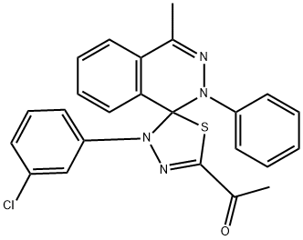 1-[4'-(3-chlorophenyl)-4-methyl-2-phenyl-1,2,4',5'-tetrahydrospiro(phthalazine-1,5'-{1,3,4}-thiadiazole)-2'-yl]ethanone 结构式