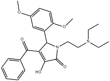 4-benzoyl-1-[2-(diethylamino)ethyl]-5-(2,5-dimethoxyphenyl)-3-hydroxy-1,5-dihydro-2H-pyrrol-2-one 结构式