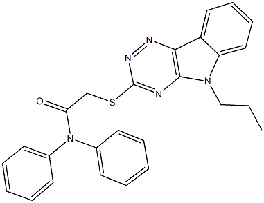 N,N-diphenyl-2-[(5-propyl-5H-[1,2,4]triazino[5,6-b]indol-3-yl)sulfanyl]acetamide 结构式