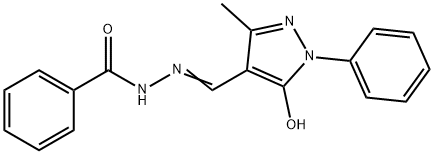 N'-[(5-hydroxy-3-methyl-1-phenyl-1H-pyrazol-4-yl)methylene]benzohydrazide 结构式