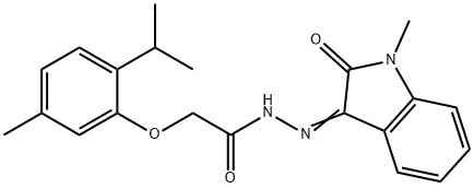 2-(2-isopropyl-5-methylphenoxy)-N'-(1-methyl-2-oxo-1,2-dihydro-3H-indol-3-ylidene)acetohydrazide 结构式