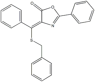 4-[(benzylsulfanyl)(phenyl)methylene]-2-phenyl-1,3-oxazol-5(4H)-one 结构式