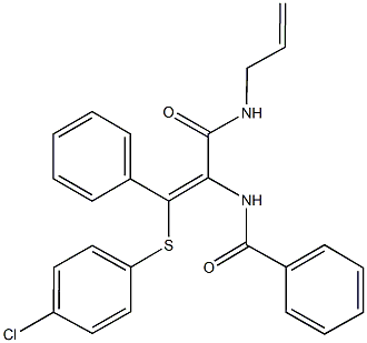 N-{1-[(allylamino)carbonyl]-2-[(4-chlorophenyl)sulfanyl]-2-phenylvinyl}benzamide 结构式