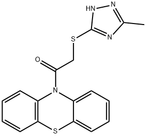 10-{[(5-methyl-4H-1,2,4-triazol-3-yl)sulfanyl]acetyl}-10H-phenothiazine 结构式