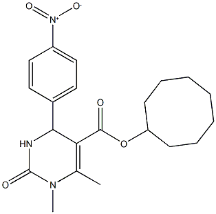 cyclooctyl 4-{4-nitrophenyl}-1,6-dimethyl-2-oxo-1,2,3,4-tetrahydro-5-pyrimidinecarboxylate 结构式
