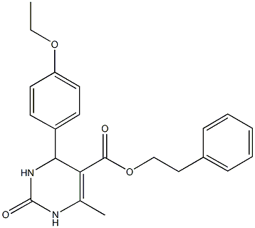 2-phenylethyl 4-[4-(ethyloxy)phenyl]-6-methyl-2-oxo-1,2,3,4-tetrahydropyrimidine-5-carboxylate 结构式