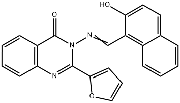 2-(2-furyl)-3-{[(2-hydroxy-1-naphthyl)methylene]amino}-4(3H)-quinazolinone 结构式