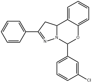 5-(3-chlorophenyl)-2-phenyl-1,10b-dihydropyrazolo[1,5-c][1,3]benzoxazine 结构式
