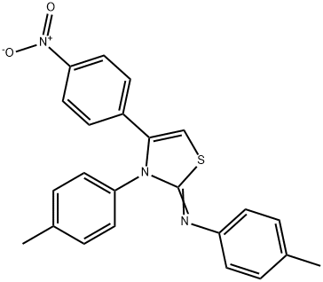 4-{4-nitrophenyl}-3-(4-methylphenyl)-2-[(4-methylphenyl)imino]-2,3-dihydro-1,3-thiazole 结构式